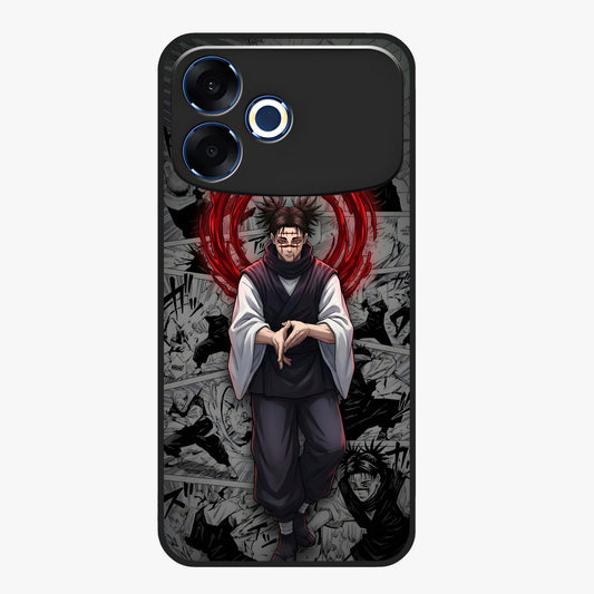 Cursed Ritual Ascension Glass Case showing flat back view with dark ritual themed artwork and glossy glass finish.