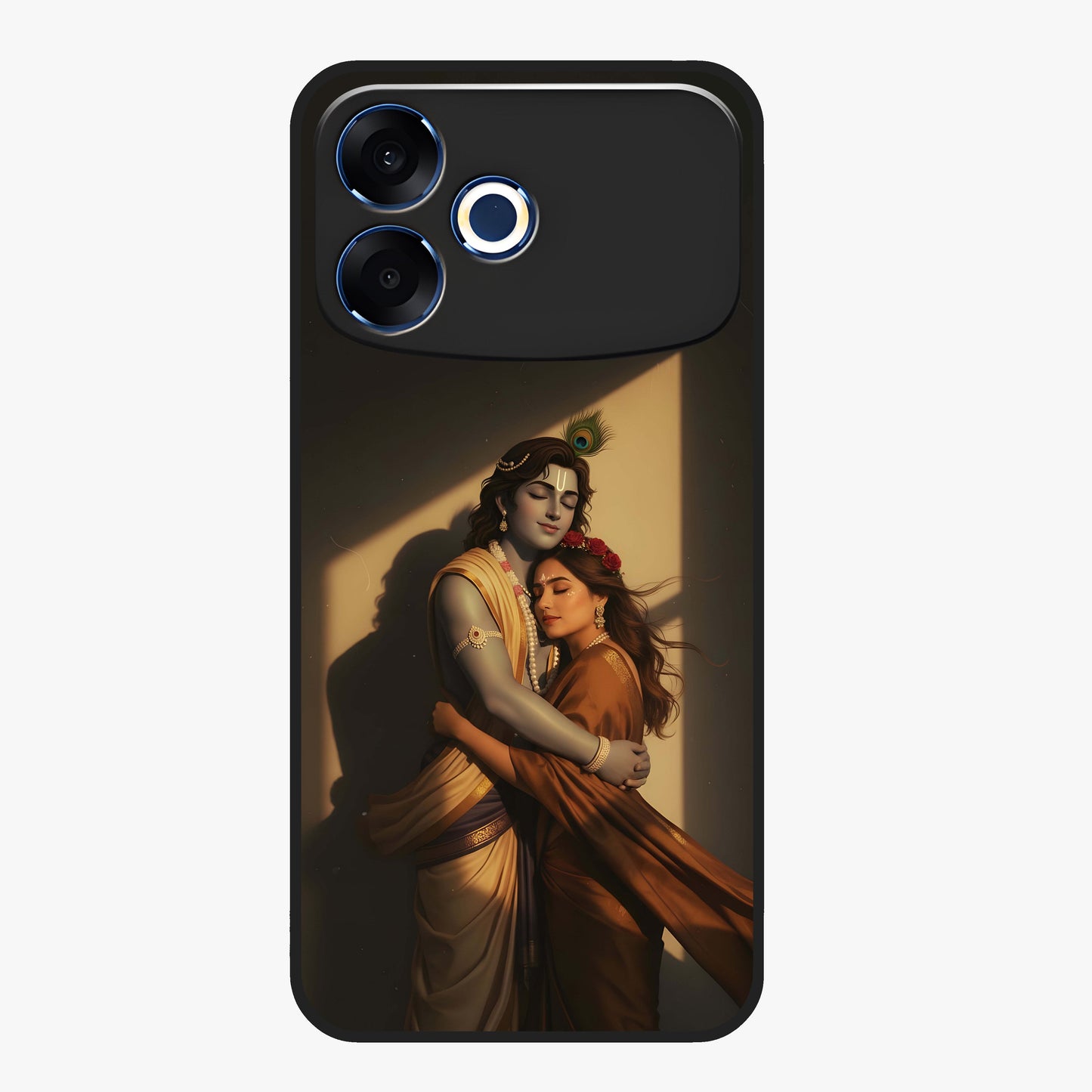 Divine Eternal Love Glass Case showing flat back view with spiritual love themed artwork and glossy glass finish.