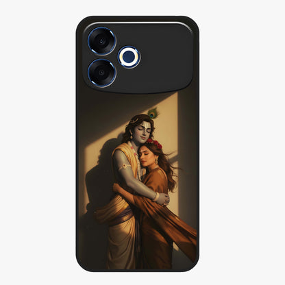 Divine Eternal Love Glass Case showing flat back view with spiritual love themed artwork and glossy glass finish.