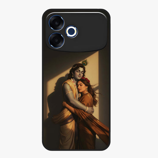 Divine Eternal Love Glass Case showing flat back view with spiritual love themed artwork and glossy glass finish.