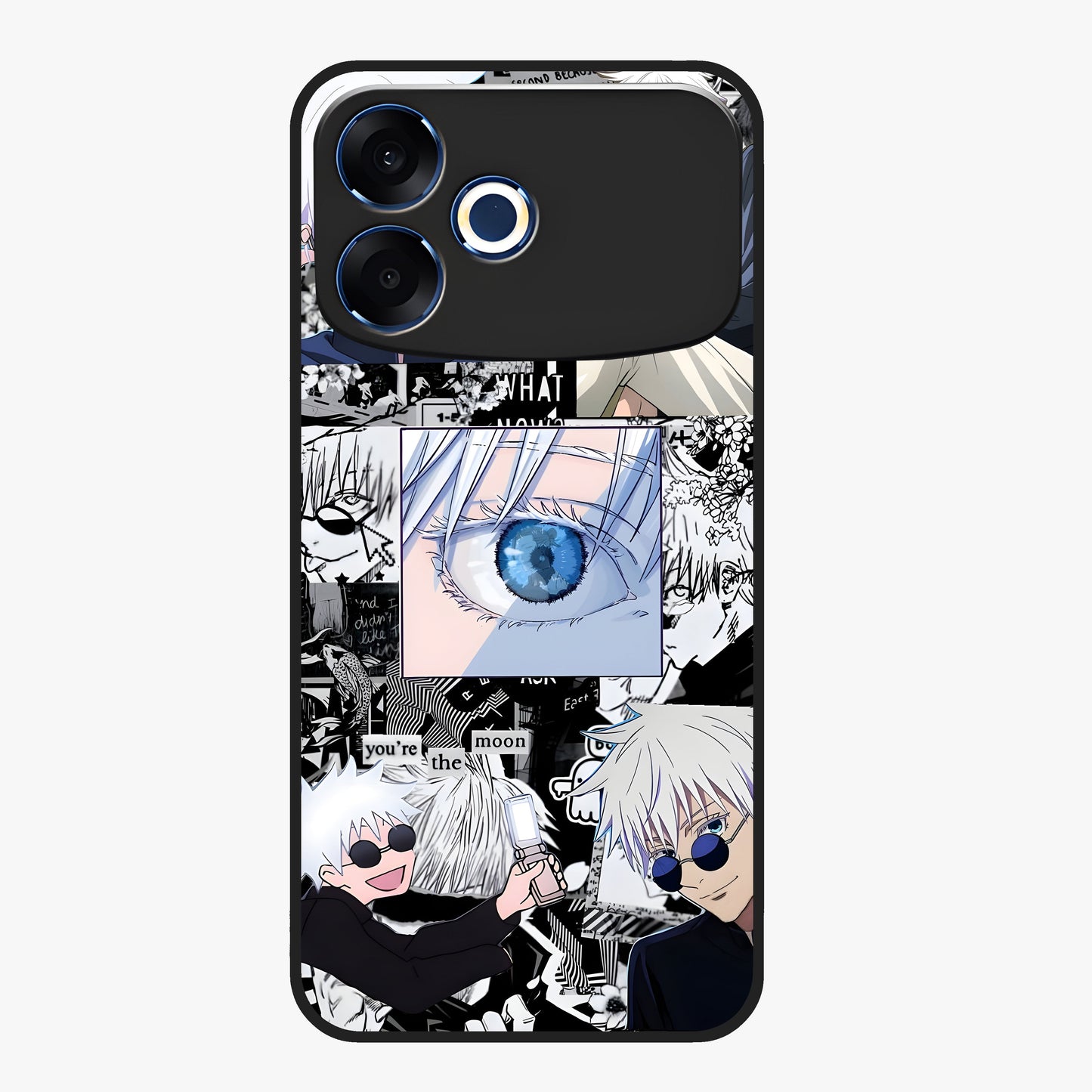 Infinity Sorcerer Chaos Glass Case showing flat back view with mystical sorcerer themed artwork and glossy glass finish.