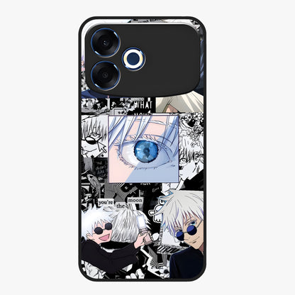 Infinity Sorcerer Chaos Glass Case showing flat back view with mystical sorcerer themed artwork and glossy glass finish.