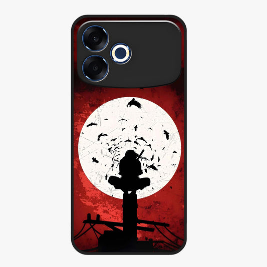 Itachi Limited Edition Naruto Anime Glass Case showing flat back view with iconic anime character artwork and glossy glass finish.