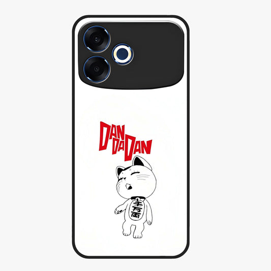 Playful Spirit Charm Glass Case showing flat back view with cheerful charm themed artwork and glossy glass finish.