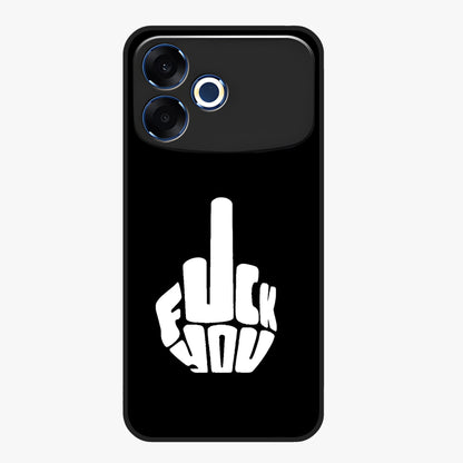 Rebel Mode On Glass Case showing flat back view with bold rebellious typography artwork and glossy glass finish.