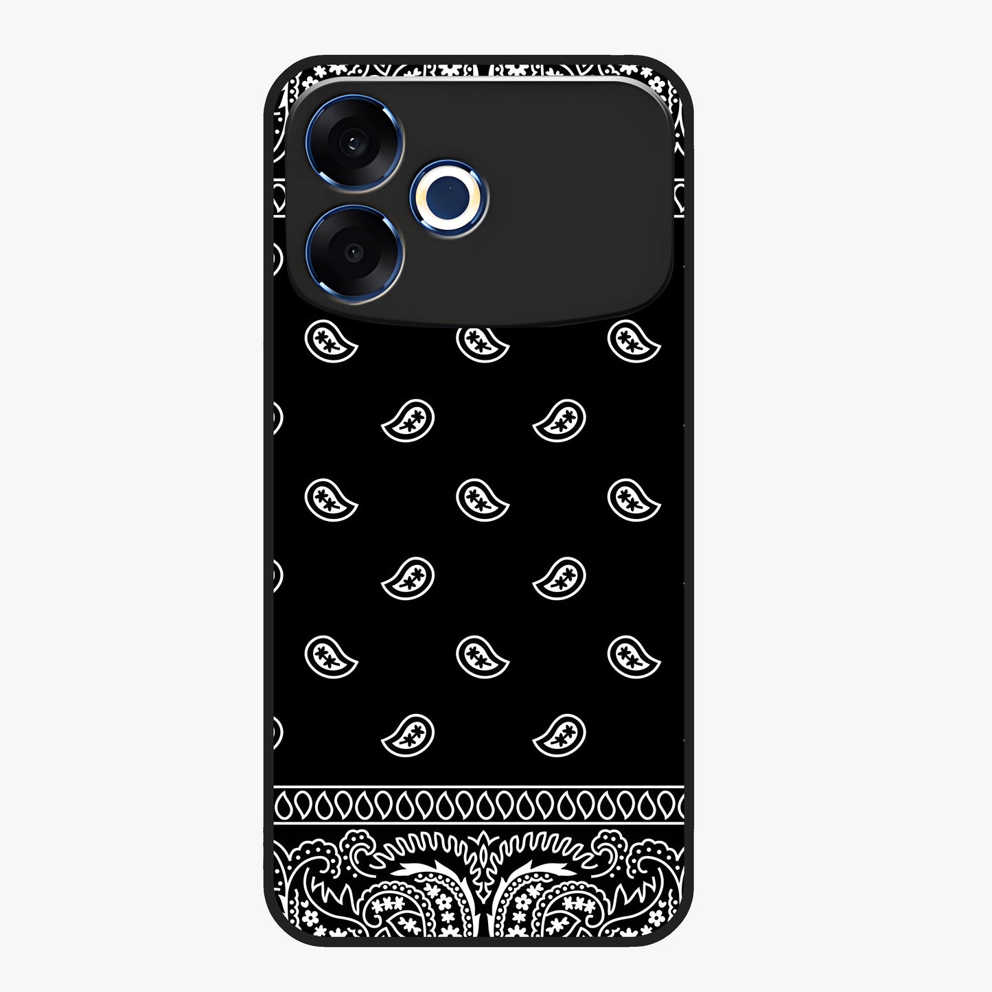 Retro Rebel Threads Glass Case showing flat back view with vintage street style artwork and glossy glass finish.