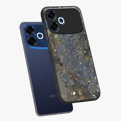 Aesthetic Astrolophia Glass Case displayed in angled mockup highlighting artistic aesthetic elements and smooth glass surface.