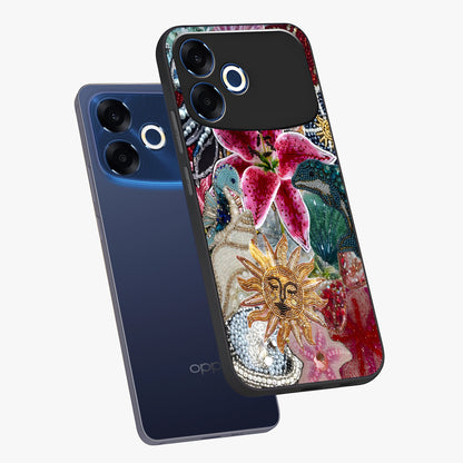 Beaded Garden Fantasy Glass Case displayed in angled mockup highlighting fantasy inspired floral bead pattern.