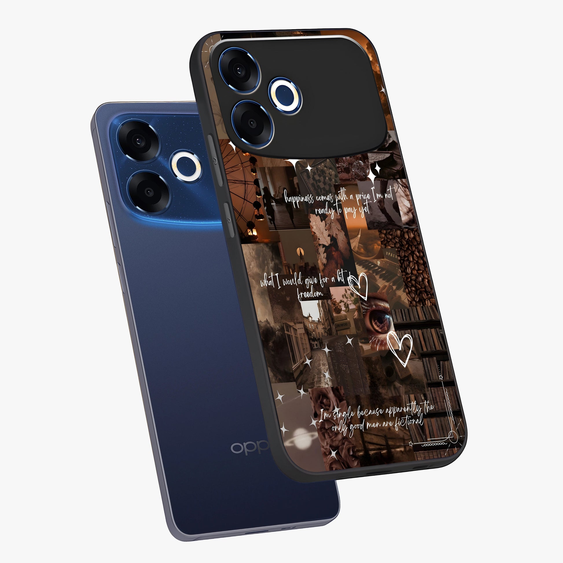 Bittersweet Aesthetic Chaos Glass Case displayed in angled mockup highlighting expressive abstract artwork and edgy aesthetic theme.