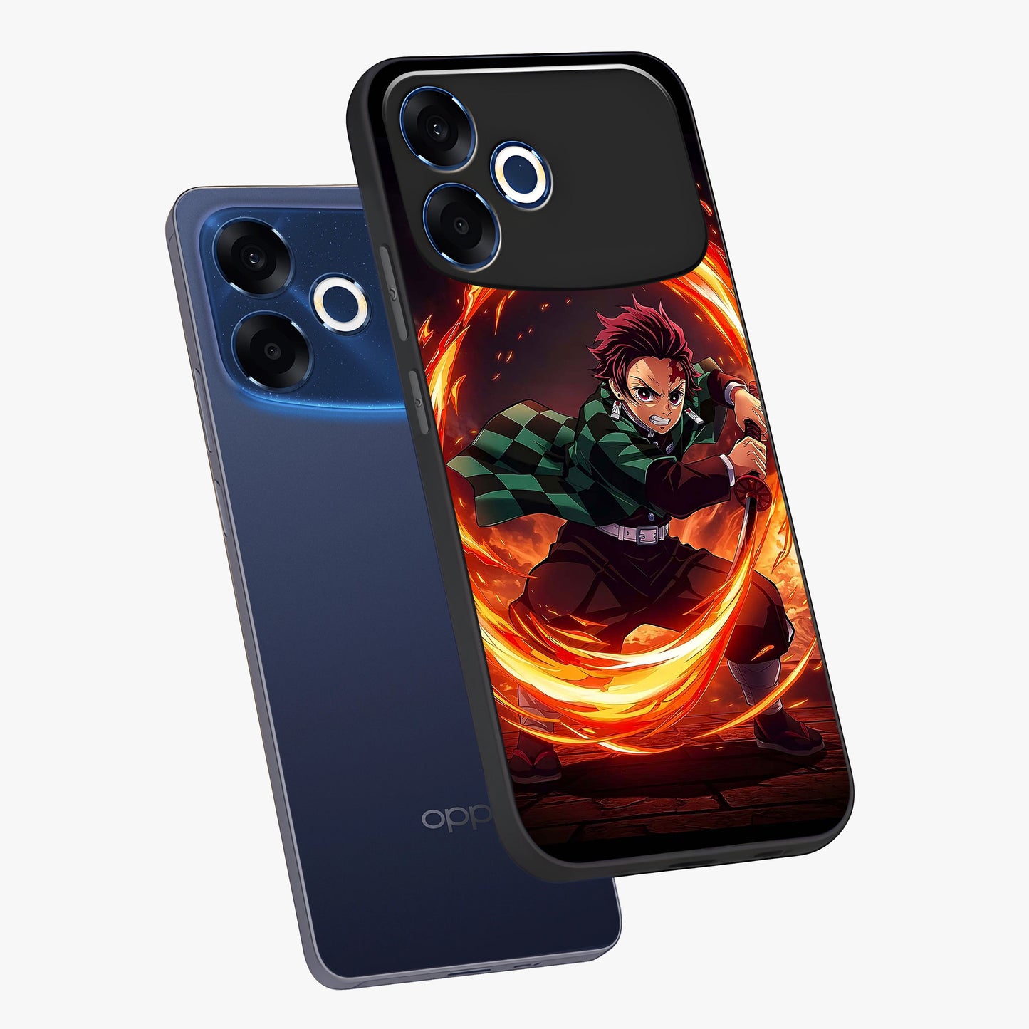 Blazing Sword Resolve Glass Case displayed in angled mockup highlighting powerful sword illustration and bold fantasy theme.