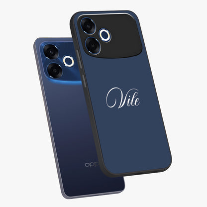 Blue Vintage Floral Pattern Glass Case showing flat back view with elegant vintage floral artwork and glossy glass finish.