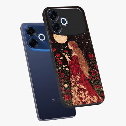 Crimson Dreams Glass Case displayed in angled mockup highlighting soft crimson aesthetic design with artistic theme.