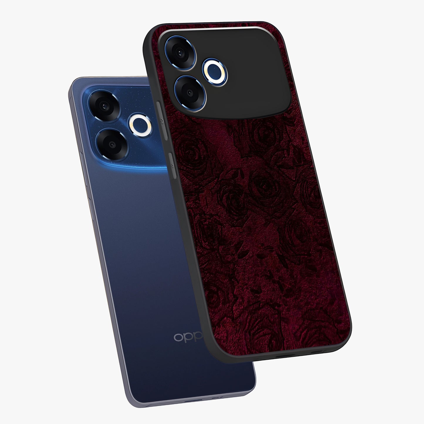 Crimson Fade Flow Glass Case displayed in angled mockup highlighting smooth gradient design with modern aesthetic style.