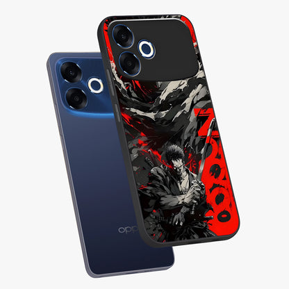Demon Sword Resolve Glass Case displayed in angled mockup highlighting powerful demon sword illustration with dark fantasy aesthetic.