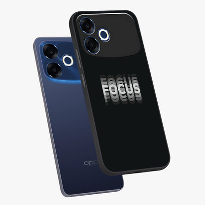 Focus Mode On Glass Case displayed in angled mockup highlighting clean minimal text artwork with modern aesthetic style.