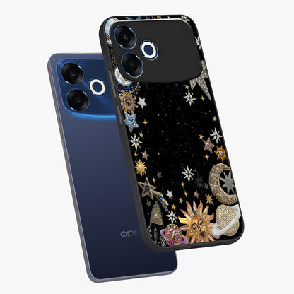 Galactic Jewel Stars Glass Case displayed in angled mockup highlighting shining celestial star design with cosmic aesthetic style.