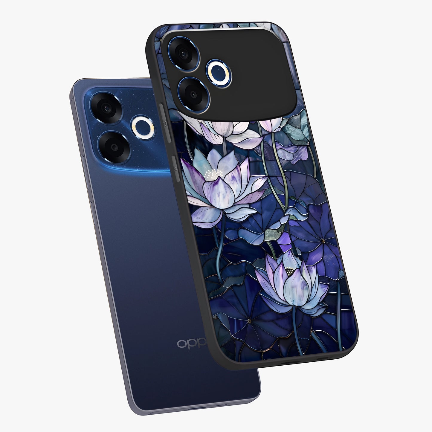 Gloss Petal Rush Glass Case displayed in angled mockup highlighting vibrant petal design with elegant floral aesthetic.