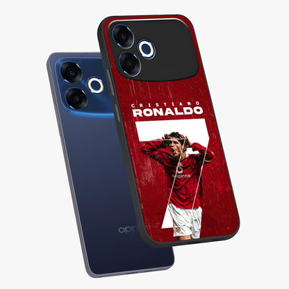 Goal Celebration Legacy Glass Case displayed in angled mockup highlighting energetic sports celebration design with bold athletic theme.