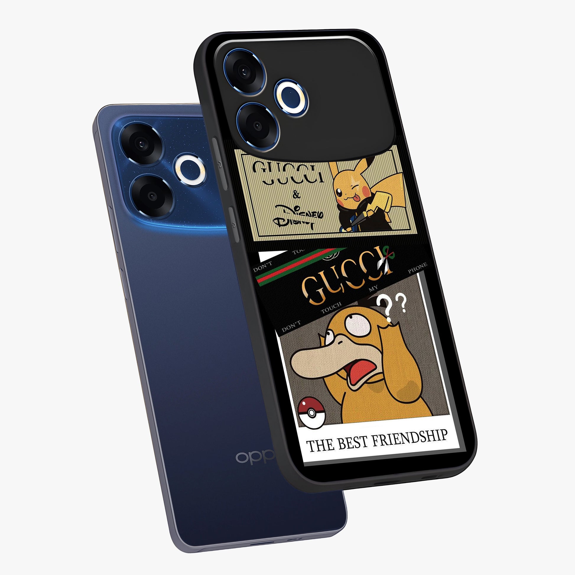 Gucci Play Mashup Glass Case displayed in angled mockup highlighting stylish fashion mashup design with bold aesthetic.