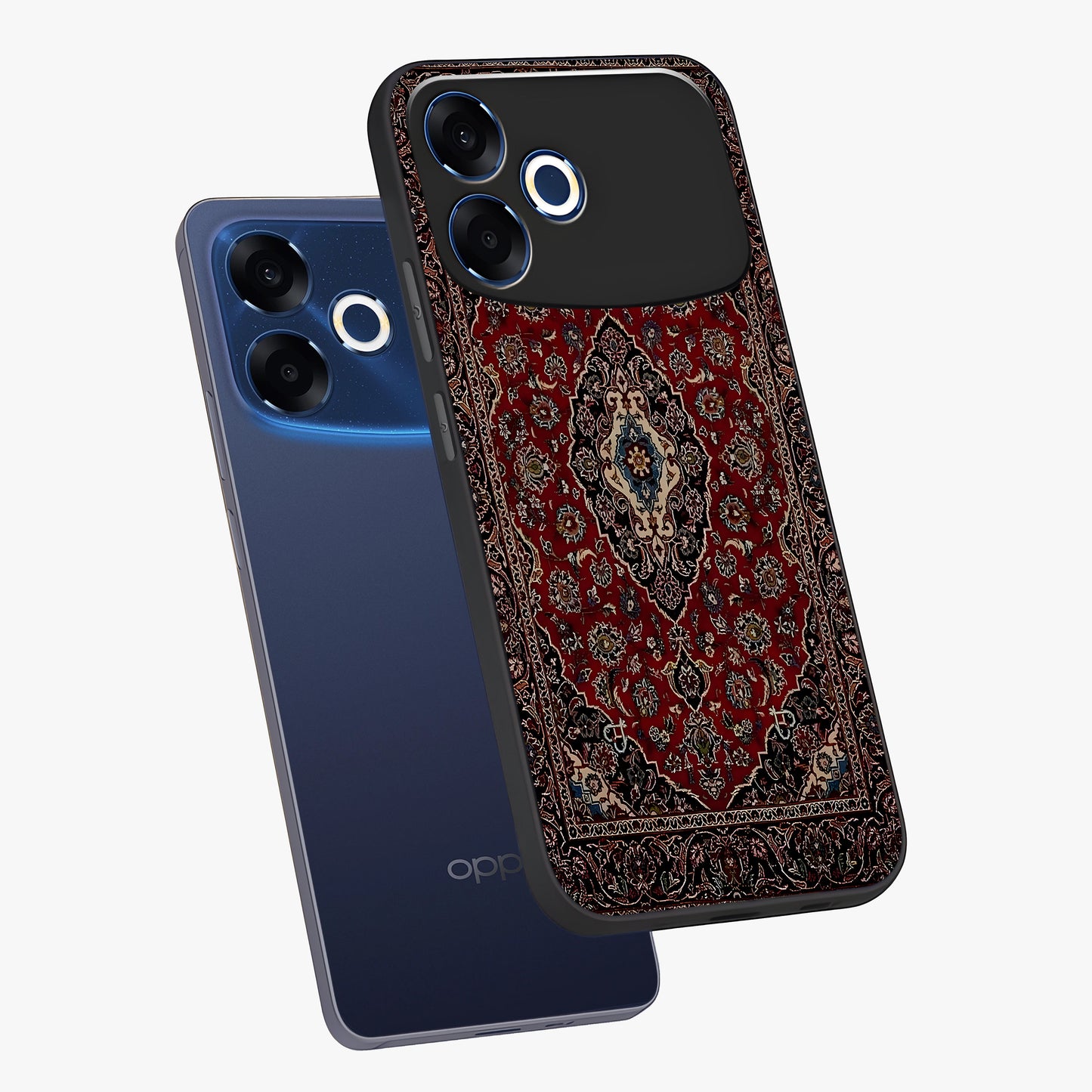 Heritage Carpet Royale Glass Case displayed in angled mockup highlighting intricate royal carpet design with heritage aesthetic.