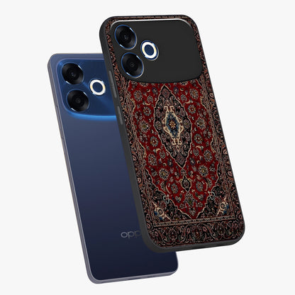 Heritage Carpet Royale Glass Case displayed in angled mockup highlighting intricate royal carpet design with heritage aesthetic.