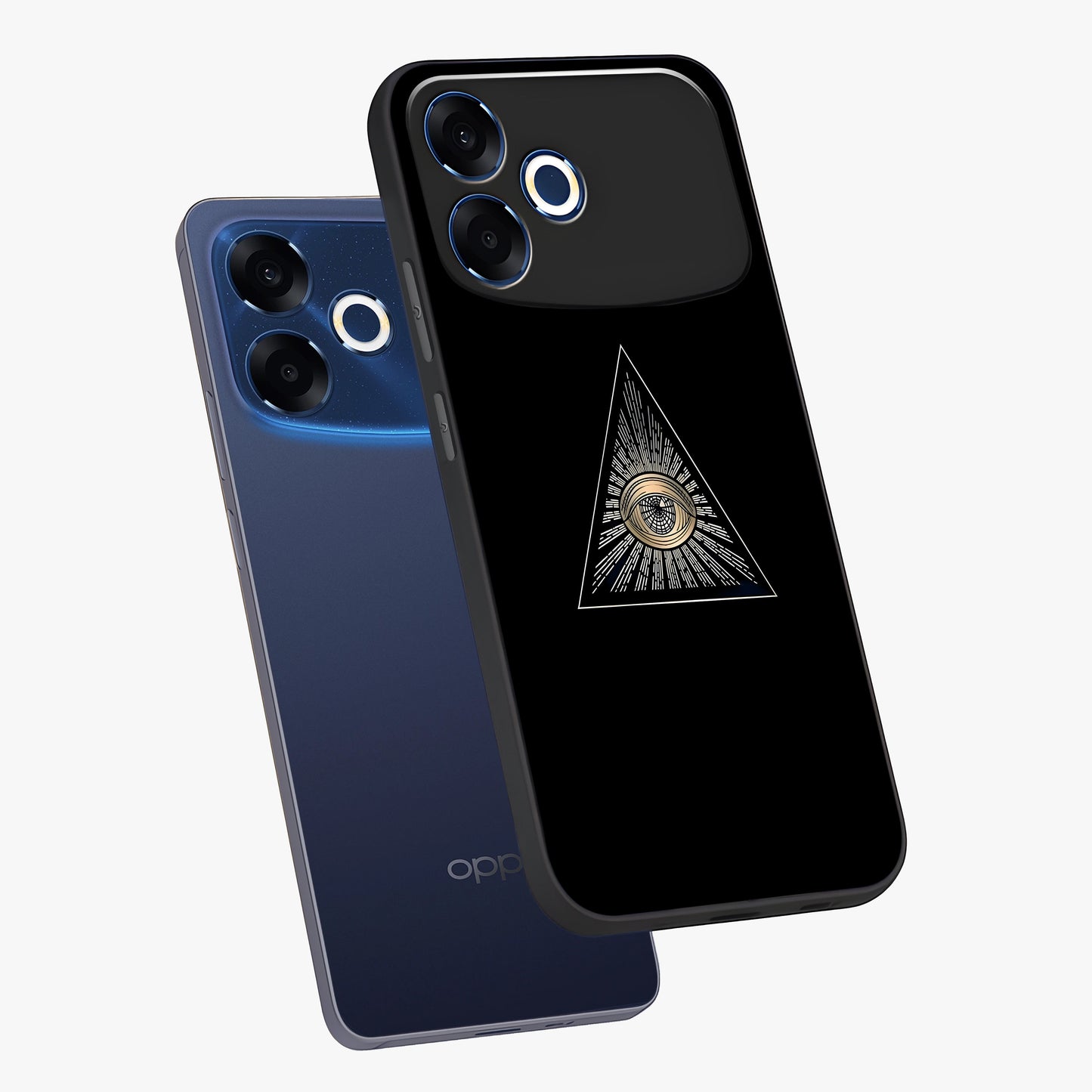 Illuminati Evil Glass Case displayed in angled mockup highlighting dark occult inspired design with bold aesthetic style.