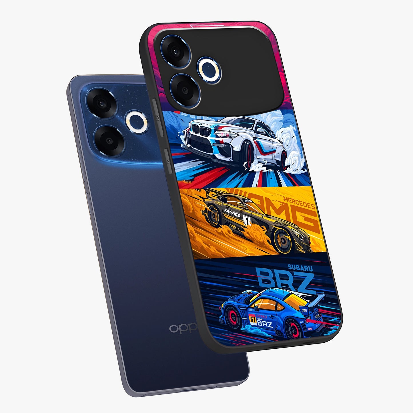 JDM Sports Car Glass Case displayed in angled mockup highlighting sleek Japanese racing car design with automotive aesthetic.