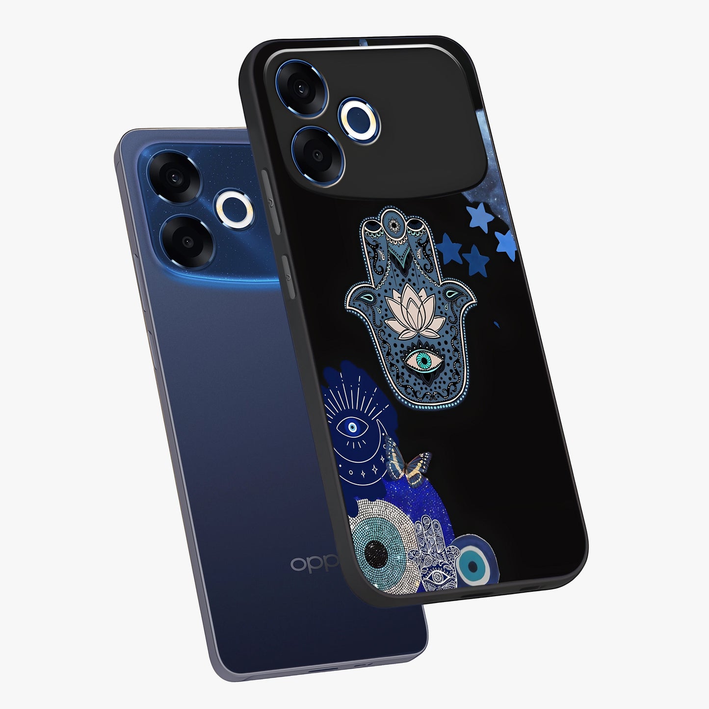 Mystic Hand Aura Glass Case displayed in angled mockup highlighting magical aura design with spiritual aesthetic style.