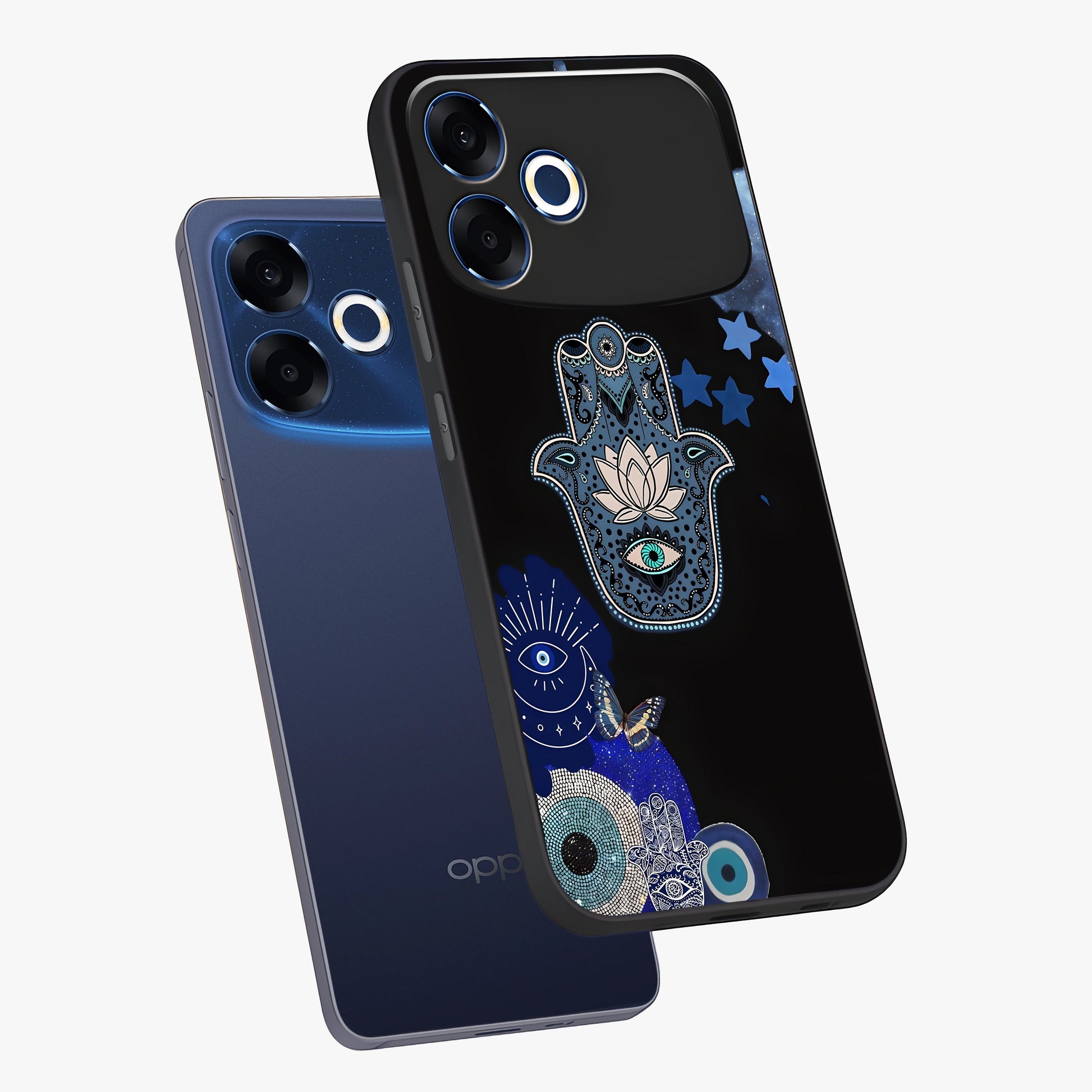 Mystic Hand Aura Glass Case displayed in angled mockup highlighting magical aura design with spiritual aesthetic style.