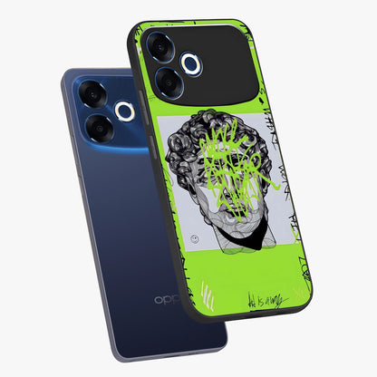 Neo Graffiti Rebellion Glass Case displayed in angled mockup highlighting urban street art design with rebellious aesthetic.