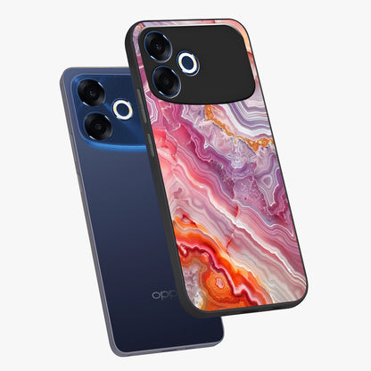 Rose Quartz Marble Glass Case displayed in angled mockup highlighting elegant marble pattern with soft aesthetic style.