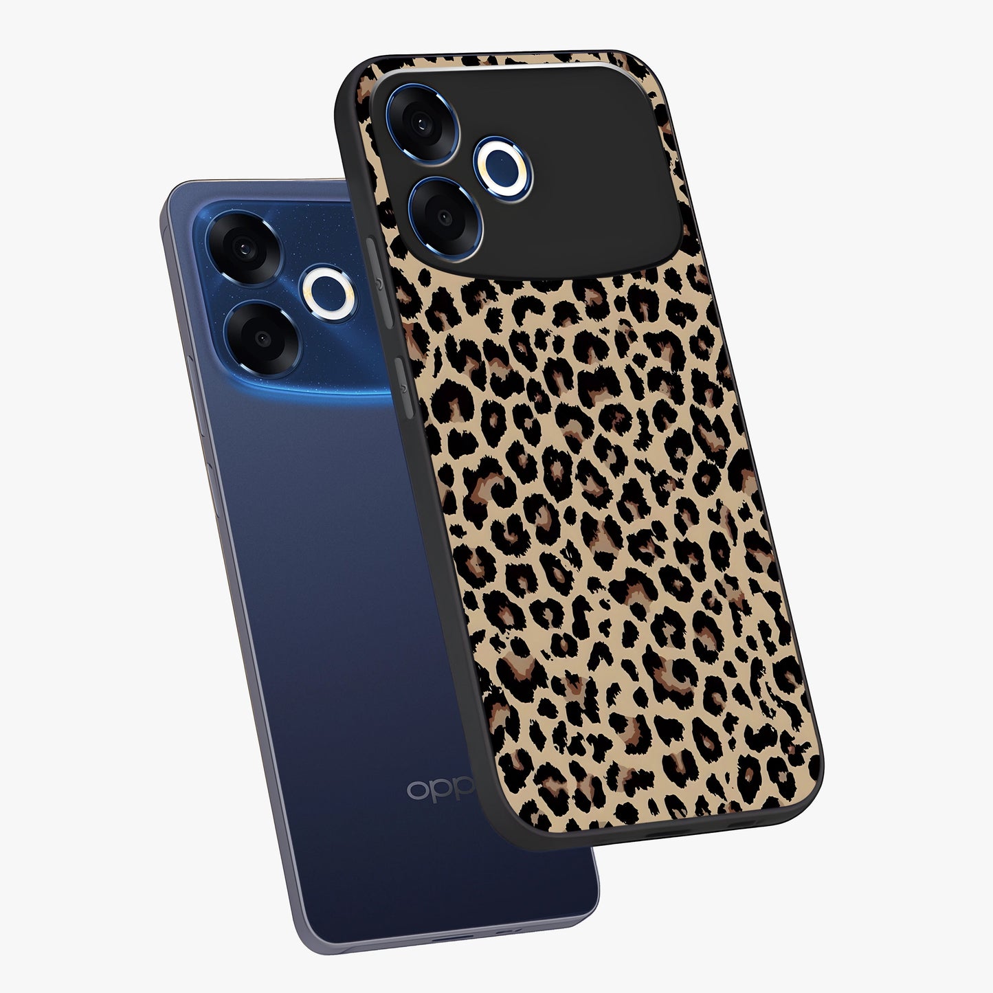 Savage Chic Pattern Glass Case displayed in angled mockup highlighting bold fashion inspired design with chic aesthetic.