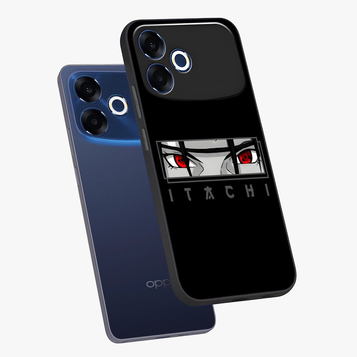 Scarlet Gaze Dominance Glass Case displayed in angled mockup highlighting intense visual design with bold scarlet aesthetic.