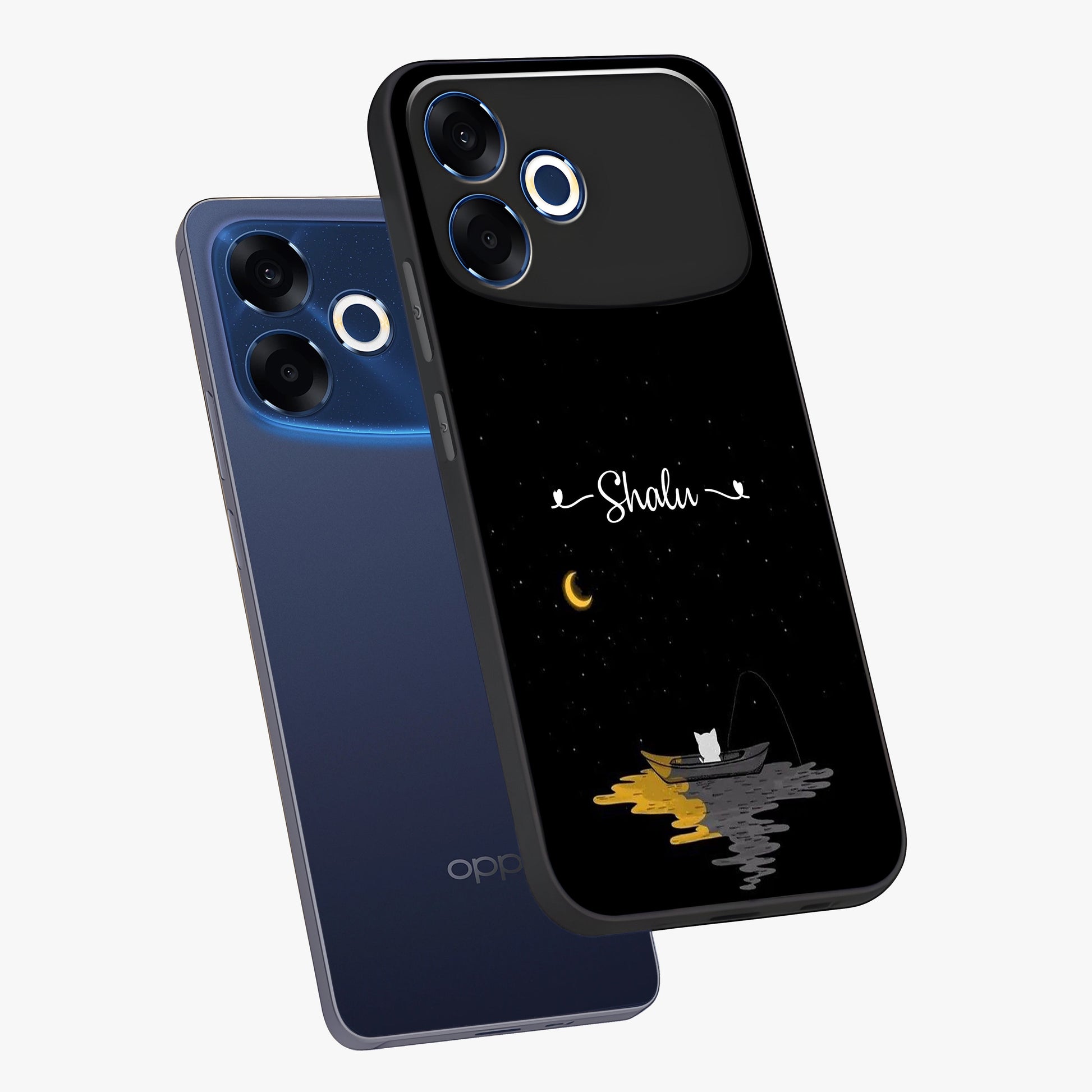 Silent Night Row Glass Case displayed in angled mockup highlighting peaceful evening design with dreamy night aesthetic.