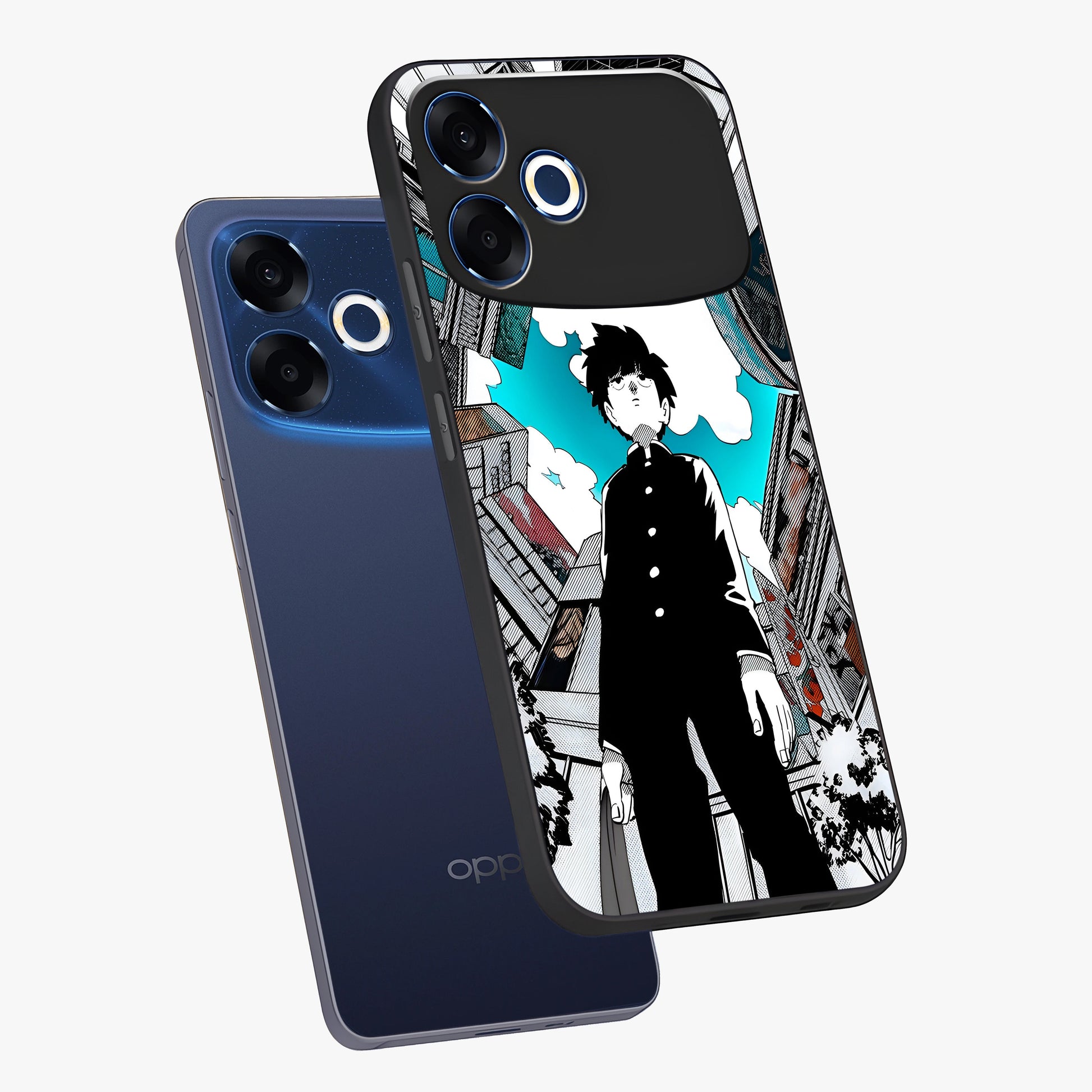 Silent Psychic Awakening Glass Case displayed in angled mockup highlighting spiritual awakening design with cosmic aesthetic.