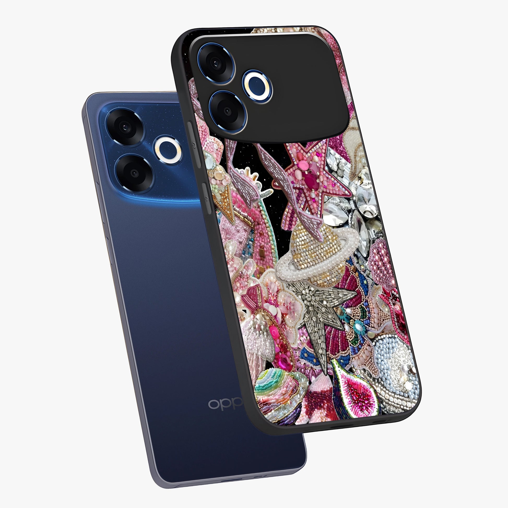 Starlit Jewel Dream Glass Case displayed in angled mockup highlighting glowing celestial jewel design with dreamy aesthetic.