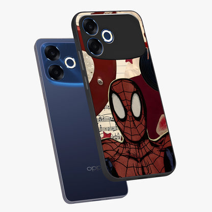 Web Warrior Vibes Glass Case displayed in angled mockup highlighting dynamic web design with comic style aesthetic.