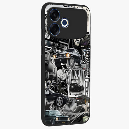 Aesthetic Dark Love Glass Case upright view showcasing dramatic romantic artwork with modern aesthetic style.