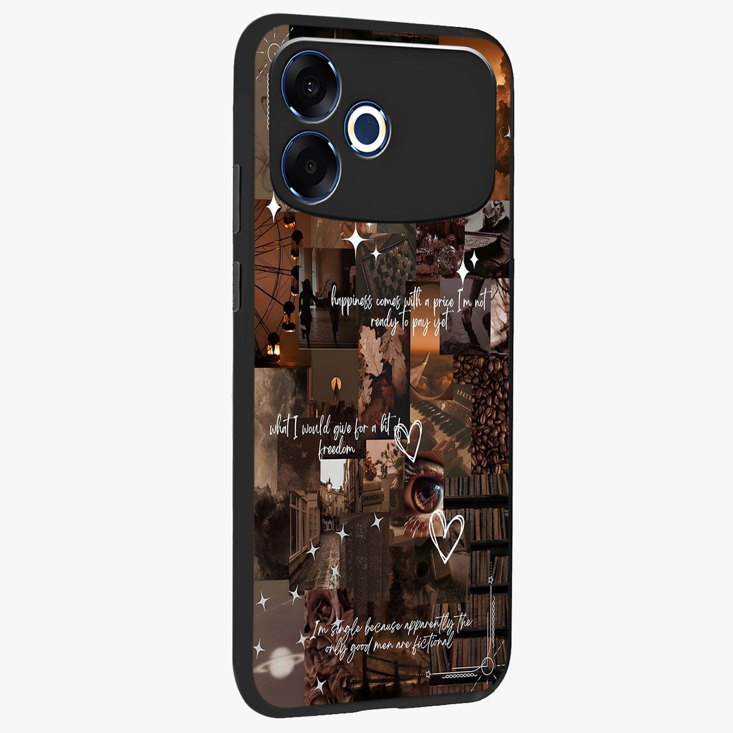 Bittersweet Aesthetic Chaos Glass Case upright view showcasing bold artistic chaos design with modern aesthetic style.