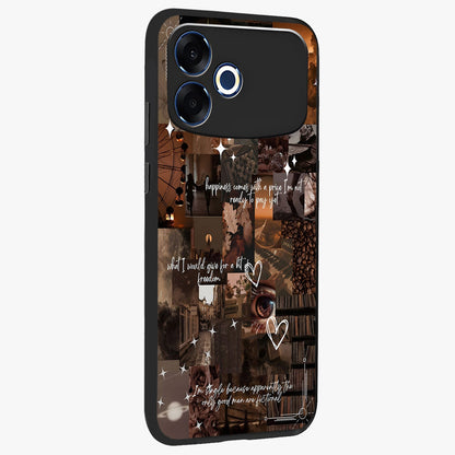 Bittersweet Aesthetic Chaos Glass Case upright view showcasing bold artistic chaos design with modern aesthetic style.