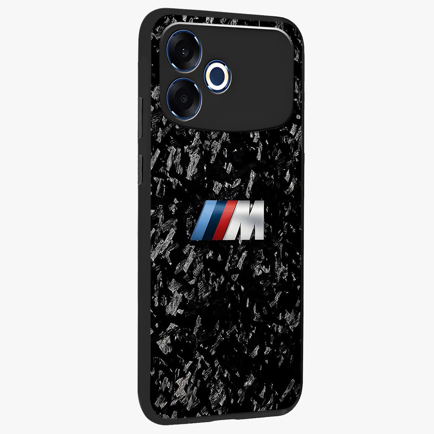 Carbon Speed Mark Glass Case upright view showcasing modern carbon speed graphic with bold automotive theme.