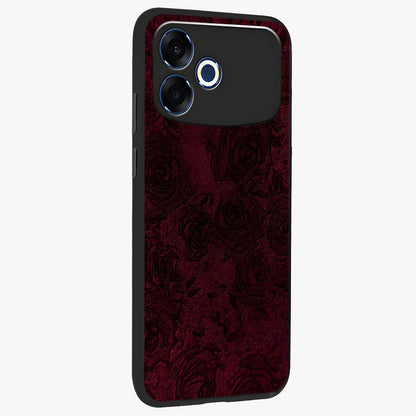 Crimson Fade Flow Glass Case upright view showcasing dynamic crimson flow artwork with stylish abstract theme.