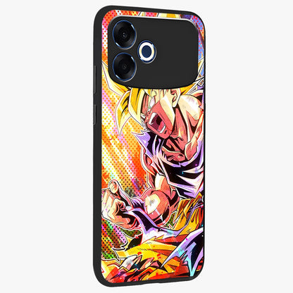 Firing Goku Glass Case upright view showcasing energetic anime artwork with bold warrior theme.