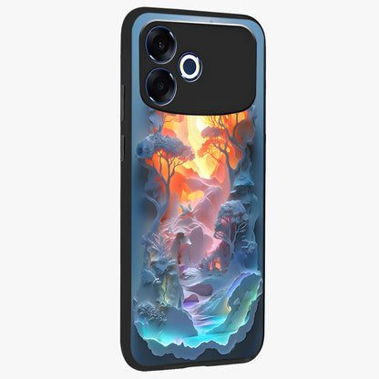 Glow Forest Portal Glass Case upright view showcasing enchanted forest portal artwork with fantasy nature theme.