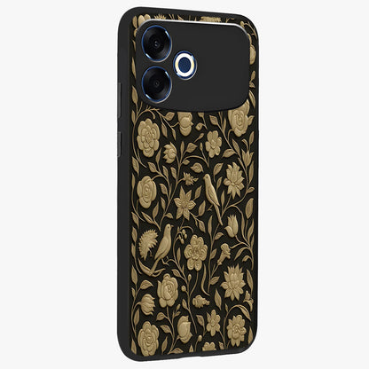 Golden Evil Eye Mandala Glass Case upright view showcasing decorative evil eye mandala artwork with spiritual aesthetic style.