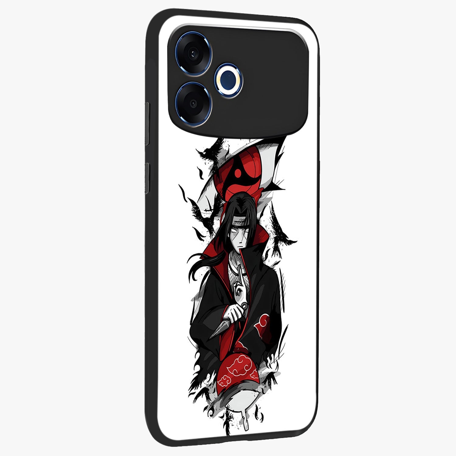 Itachi Limited Edition Naruto Anime Glass Case upright view showcasing intense anime artwork with powerful character theme.