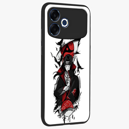 Itachi Limited Edition Naruto Anime Glass Case upright view showcasing intense anime artwork with powerful character theme.