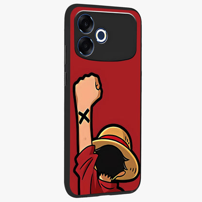 Luffy X Spirit Glass Case upright view showcasing striking anime artwork with adventurous character theme.