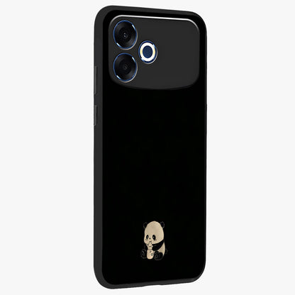 Midnight Panda Love Glass Case upright view showcasing charming panda artwork with playful romantic theme.