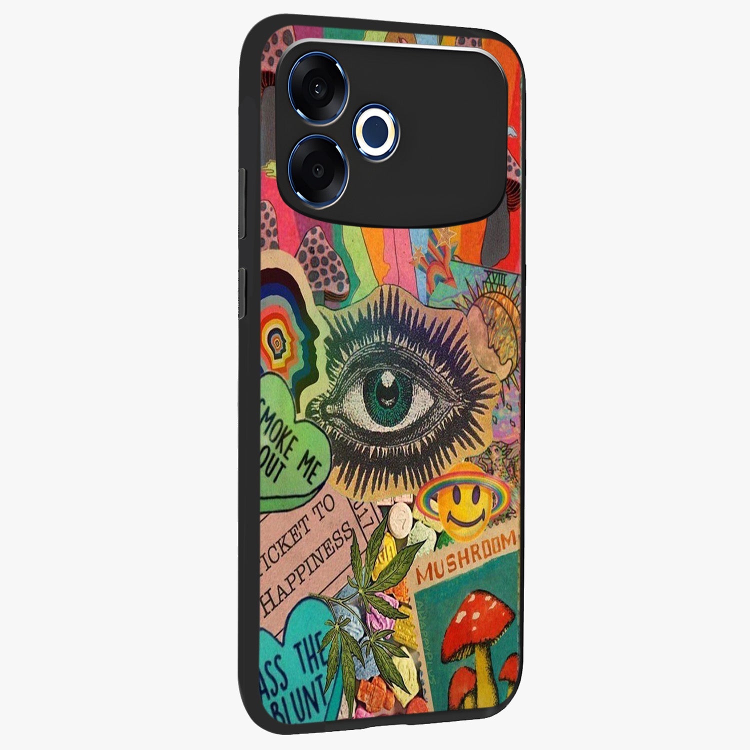 Mystic Eye Wonderland Glass Case upright view showcasing symbolic eye artwork with mysterious fantasy theme.